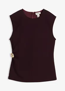 Top in crêpe con fibbia decorativa, bonprix