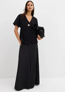 Gilet in morbido punto di Roma con bottone decorativo, bonprix