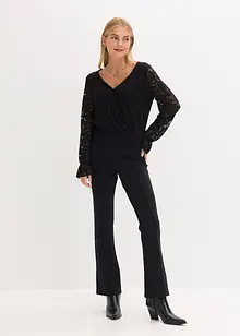 Maglia a maniche lunghe con pizzo, bonprix