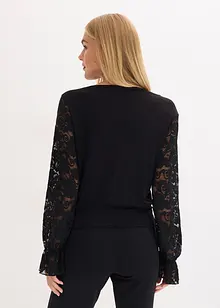 Maglia a maniche lunghe con pizzo, bonprix