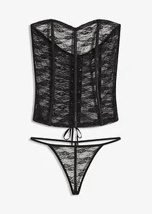Corsetto e perizoma in pizzo (set 2 pezzi), bonprix