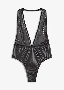 Body con perizoma e glitter, bonprix