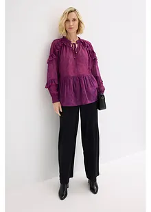 Blusa in chiffon con ruches, bonprix