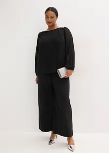 Blusa di chiffon con strass, bonprix