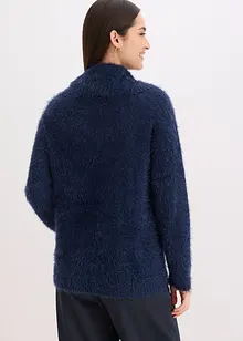 Maglione a collo alto in morbido filato effetto piume, bonprix