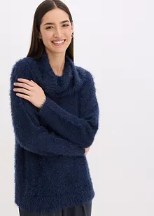 Maglione a collo alto in morbido filato effetto piume, bonprix
