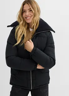 Giacca trapuntata con collo in teddy, bonprix