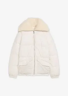 Giacca trapuntata con collo in teddy, bonprix