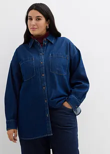Camicia di jeans oversize in denim robusto di puro cotone, bonprix