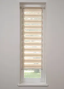 Tenda a rullo doppia effetto lino senza cordicella, bonprix