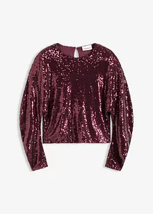 Maglia a maniche lunghe con paillettes, bonprix