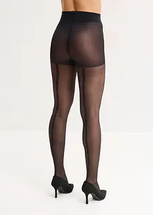 Collant con cinturino comfort e cuoricini sul retro, con poliamide riciclata 30 den, bonprix