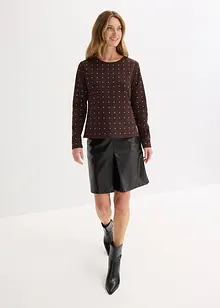 Maglia a maniche lunghe con strass, bonprix