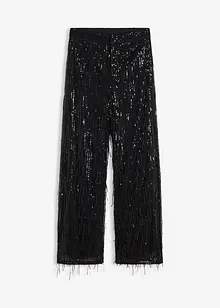 Pantaloni con paillettes e frange, bonprix