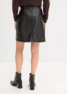 Gonna a pieghe in similpelle di vernice, bonprix