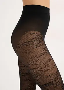 Collant con motivo a rete floreale, bonprix