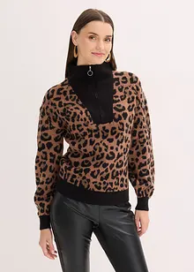 Maglione con mezza zip, bonprix