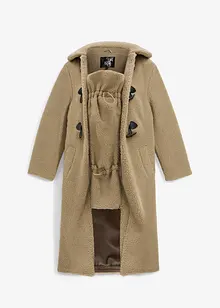Cappotto prémaman in pile teddy 3 in 1 con inserto babywearing, bonprix