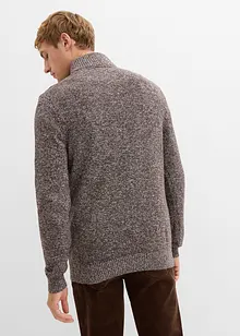 Maglione con mezza zip e puro cotone, bonprix