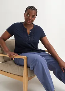 Maglia in filato fiammato di cotone a maniche corte, bonprix