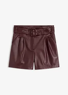 Shorts in similpelle con cintura, bonprix