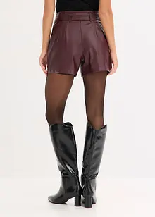 Shorts in similpelle con cintura, bonprix