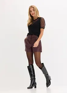 Shorts in similpelle con cintura, bonprix