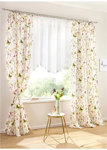 Tendina corta con fascia di satin e poliestere riciclato, bonprix