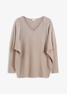 Maglione in filato fine con strass, bonprix