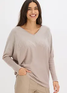 Maglione in filato fine con strass, bonprix