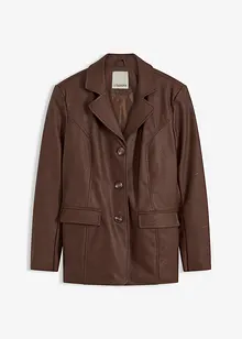 Blazer lungo in similpelle, bonprix