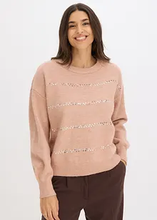 Maglione boxy con paillettes, bonprix