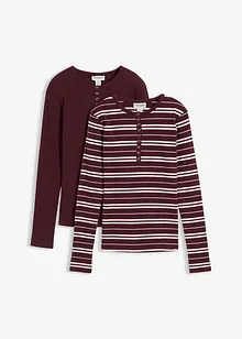 Maglia a maniche lunghe a coste in misto cotone biologico, bonprix
