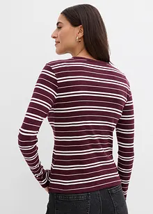 Maglia a maniche lunghe a coste in misto cotone biologico, bonprix