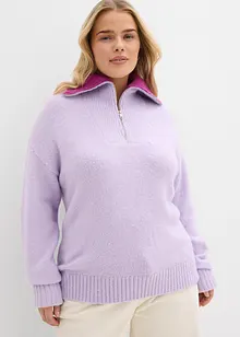 Maglione con collo alto e zip, bonprix