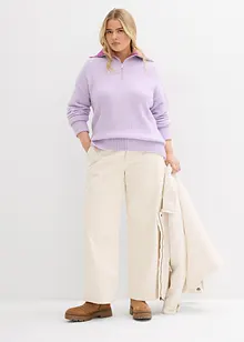 Maglione con collo alto e zip, bonprix