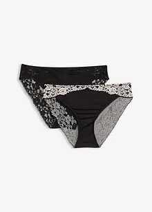 Slip in pizzo bicolore (pacco da 2), bonprix