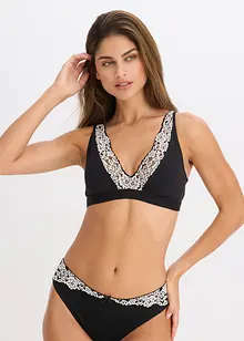 Bralette senza ferretto con cotone biologico e pizzo, bonprix