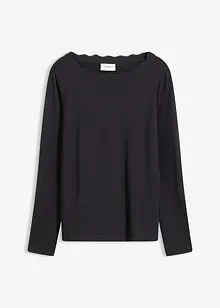 Maglia con scollo ondulato in punto di Roma, bonprix