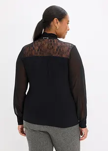 Maglia con fiocco e pizzo, bonprix