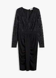 Abito in pizzo con drappeggio, bonprix