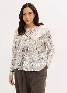 Maglia a maniche lunghe con paillettes, bonprix