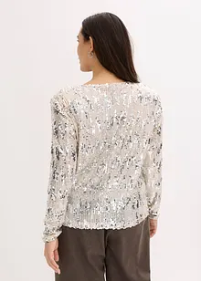 Maglia a maniche lunghe con paillettes, bonprix