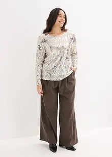 Maglia a maniche lunghe con paillettes, bonprix