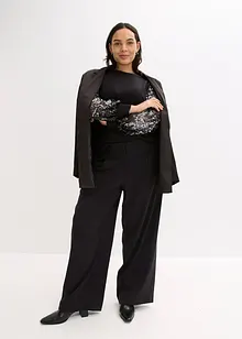 Maglione in filato fine con paillettes sulle maniche, bonprix