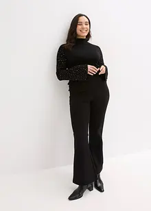 Maglione in filato fine con maniche a campana decorate, bonprix