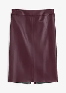 Gonna al ginocchio in similpelle con vestibilità aderente, bonprix