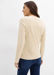 Maglia a maniche lunghe a coste in puro cotone, bonprix