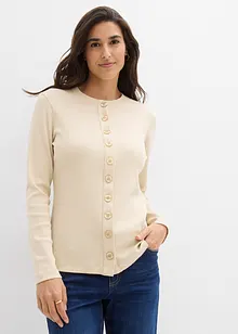 Maglia a maniche lunghe a coste in puro cotone, bonprix