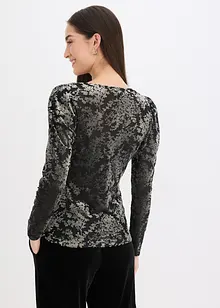 Maglia in velluto devoré a maniche lunghe, bonprix